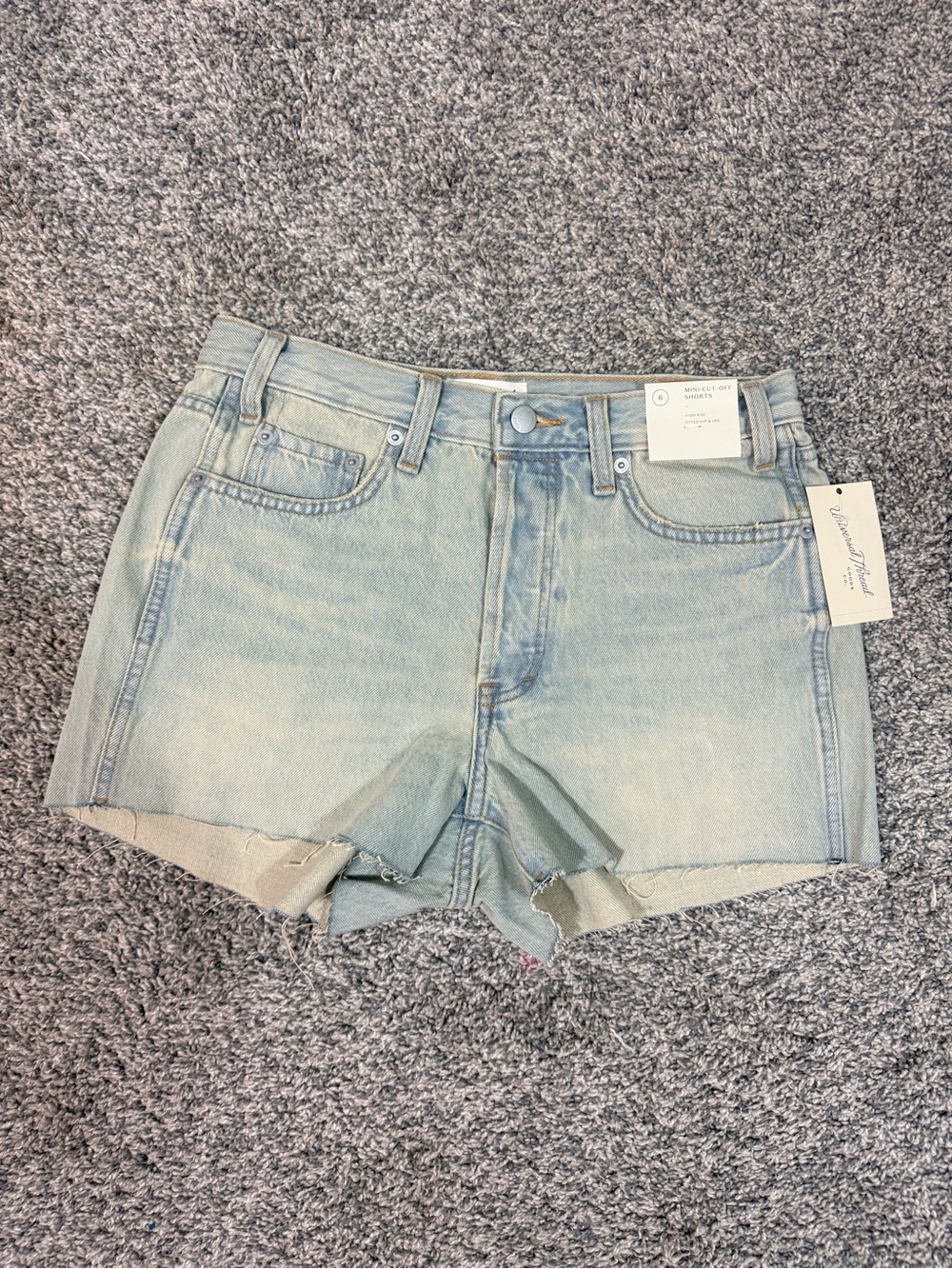 Universal Thread High-Rise Light Blue Denim Cutoff Mini Shorts - Women's